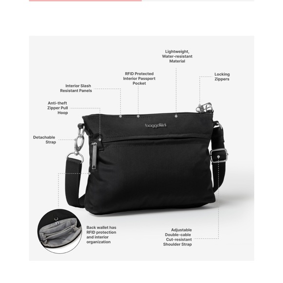 Secured Anti- left Baggallini   Crossbody  Bag - Picture 5 of 16